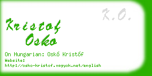 kristof osko business card