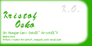 kristof osko business card